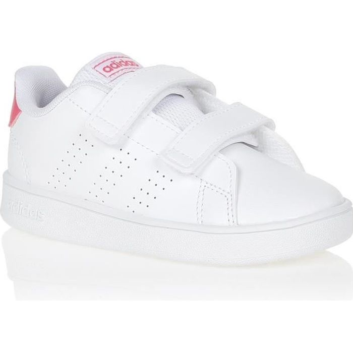 ADIDAS Baskets ADVANTAGE I - Enfant - Blanc/Rose