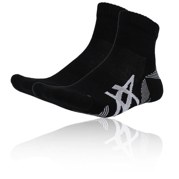 Chaussettes de course à pied - ASICS - 2 Pack - Noir - 54% coton - Confort optimal