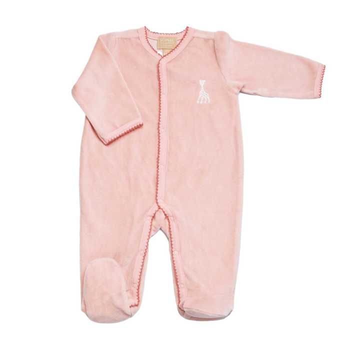 Pyjama Bébé - TROIS KILOS SEPT - Rose - 3 Mois - Velours 75% coton - Ouverture pressions