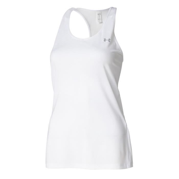 Débardeur femme - Under Armour - HG Armour Racer Tank - Blanc - Polyester - Ajusté