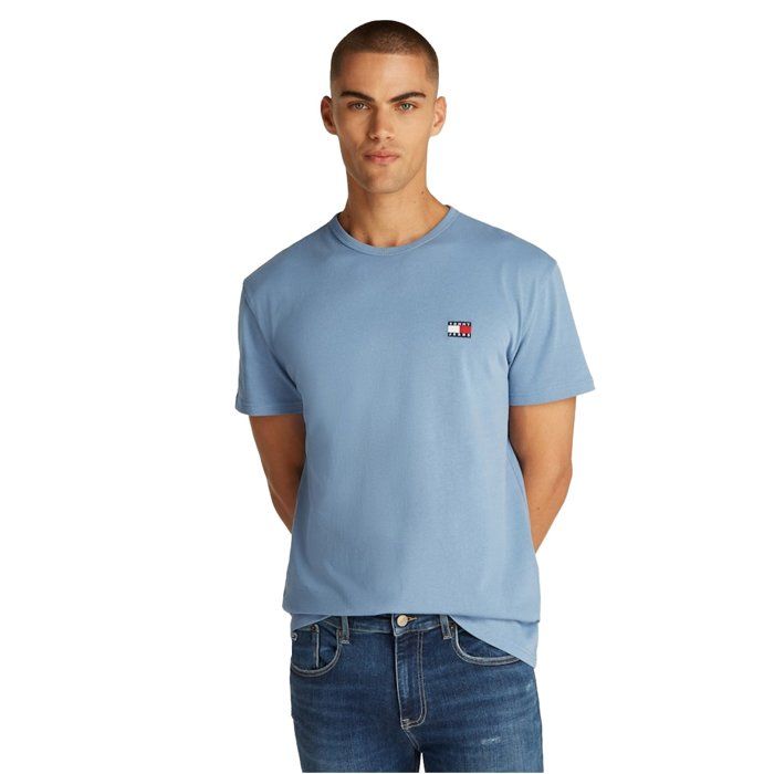 TOMMY HILFIGER - T-Shirt MC 100% Coton  - Bleu