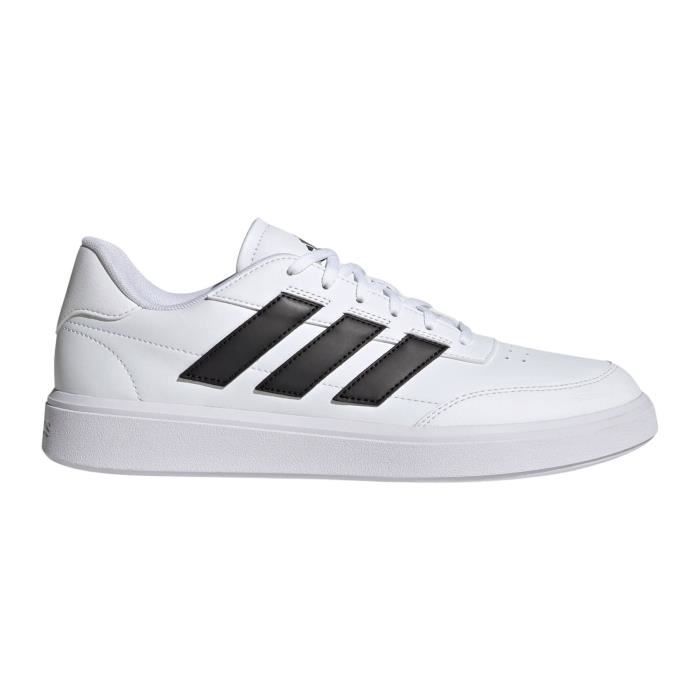 Baskets - Adidas - Courtblock - Blanc - Noir - Lacets - Plat
