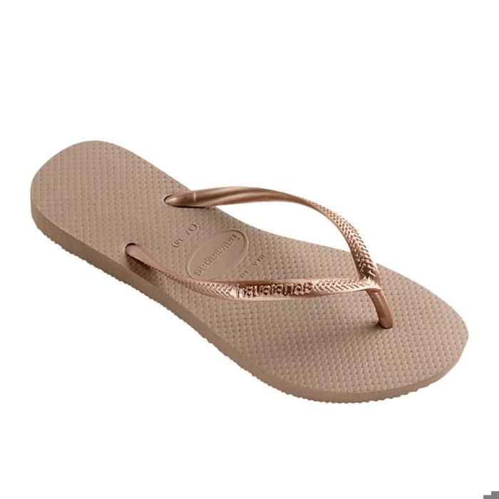 Chaussure Havaianas Modèle Square Logo Metallic - Coleur Rose