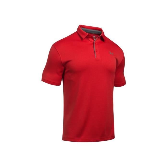 T-Shirt Homme - Under Armour Tech Polo XXL - Rouge - Manches Courtes - Fitness - Respirant