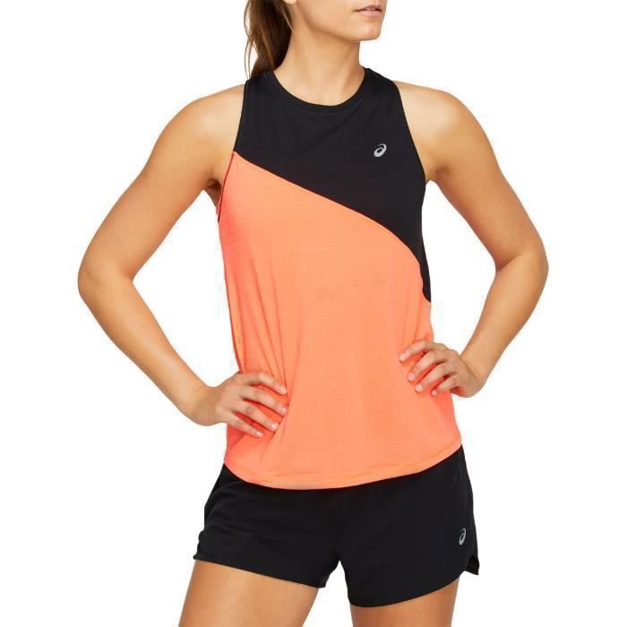 Débardeur femme - Asics - Tokyo - Noir/rose corail - Adulte - Femme