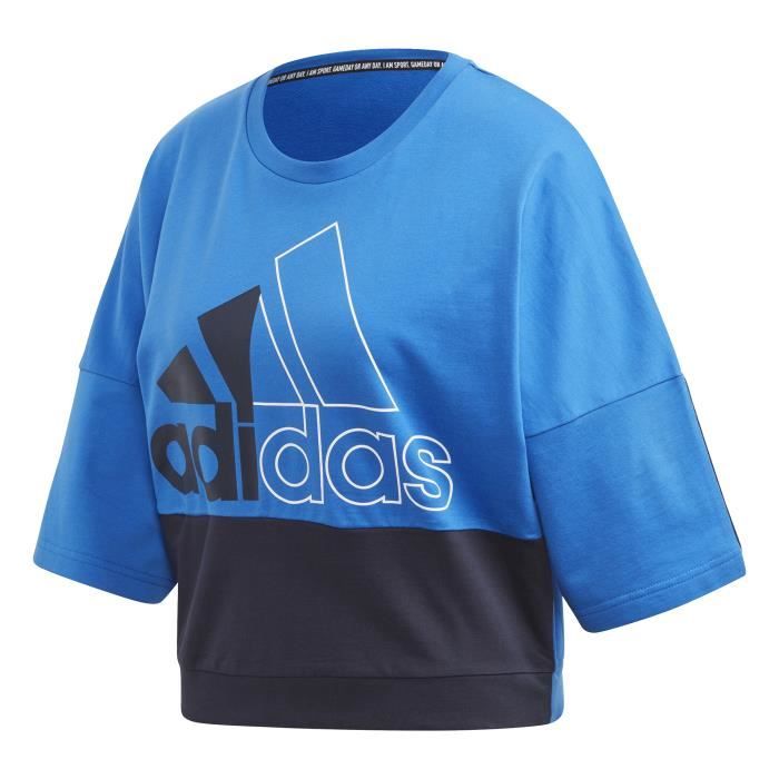 Sweat femme - ADIDAS - Must Haves Colorblock - Bleu - Manches longues - Respirant