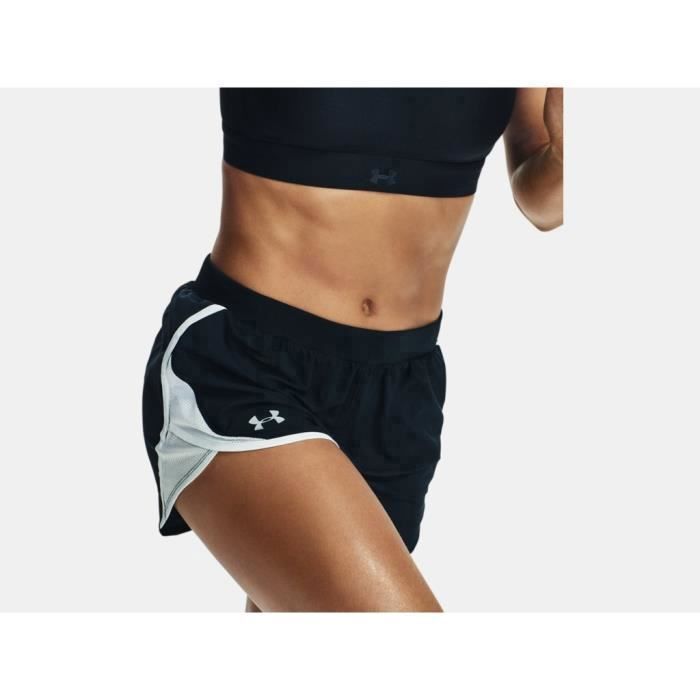 Short de running femme - Under Armour - Fly-By 2.0 - Respirant - Noir/blanc - Fitness