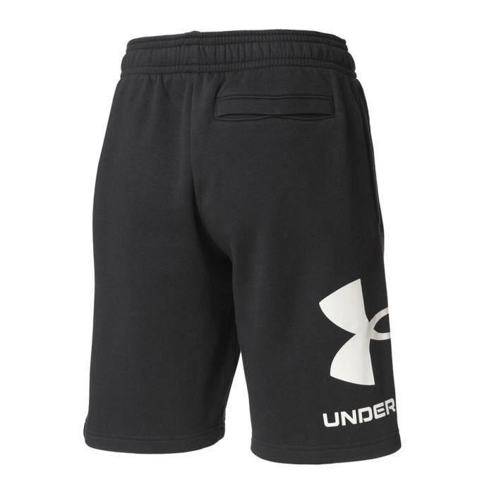 Short de sport pour homme Under Armour Rival FLC Gros Logo noir/blanc