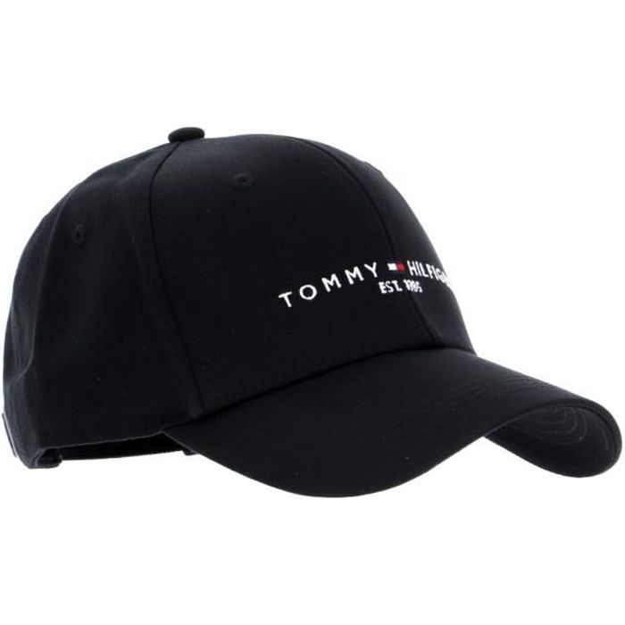 Casquette - TOMMY HILFIGER - TH Established - Noir - 100% coton - Ajustable