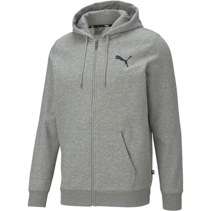 Sweatshirt Puma ESS Small Logo FZ FL - gris chiné/rouge/argenté - 2XL