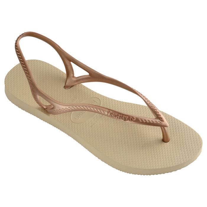 Tongs Havaianas pour fille en couleur beige - Taille 37-38
