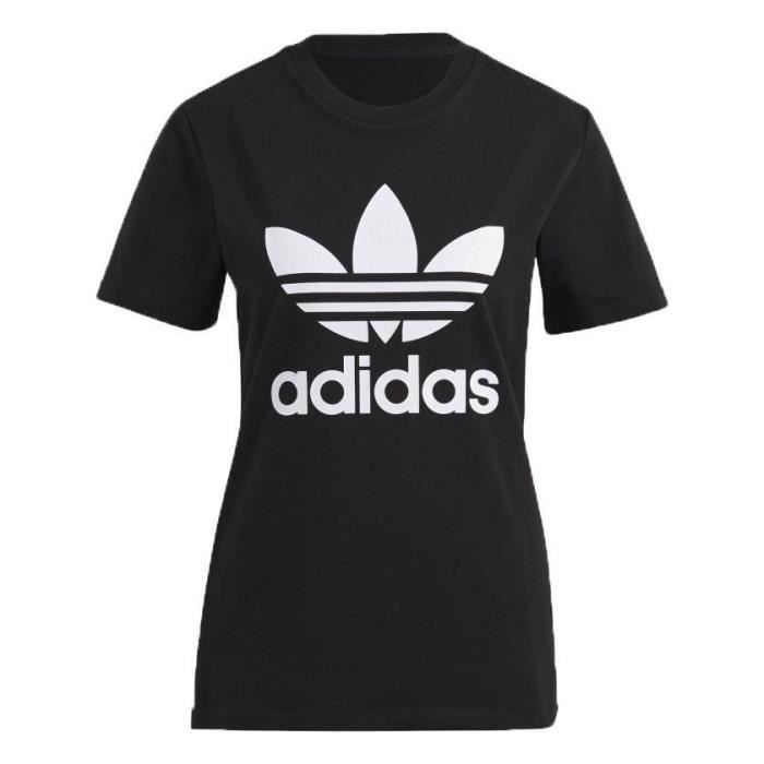 T-shirt - ADIDAS - TREFOIL TEE - 100% coton - Noir - Manches courtes