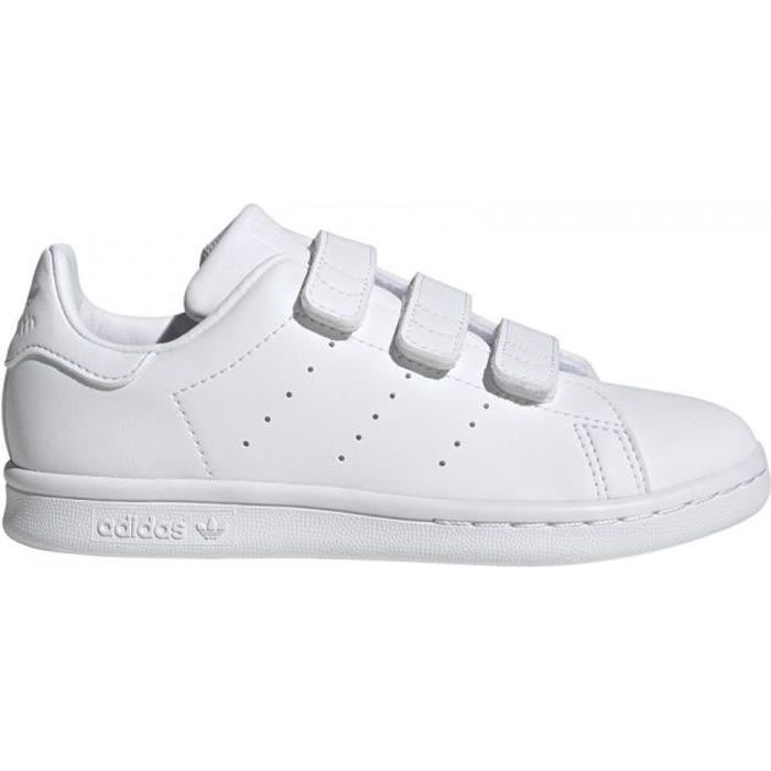 Baskets - ADIDAS - Stan smith cf c - Mixte - Enfant - Scratch - Cuir - Plat