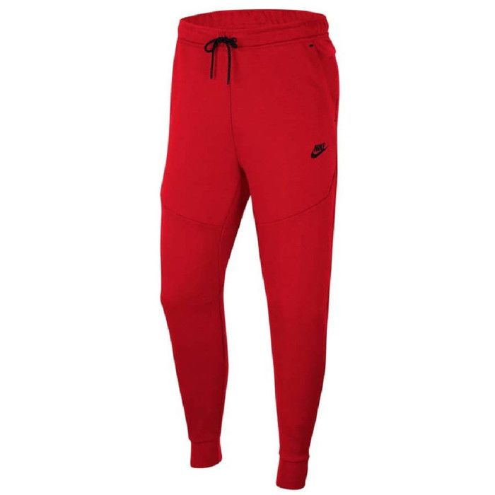 Pantalon de survêtement Nike Tech Fleece - Rouge/Noir - Taille élastique et poche Tech Fleece zippée