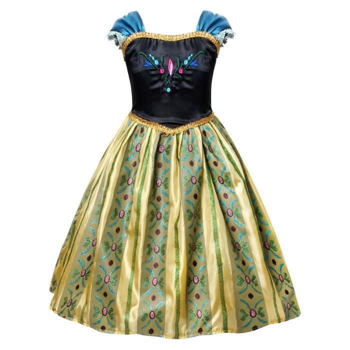 Jurebecia Anna Princesse Robe Frozen Dress Up Pâques Mardi Gras Halloween Noël Fête D'anniversaire Costume
