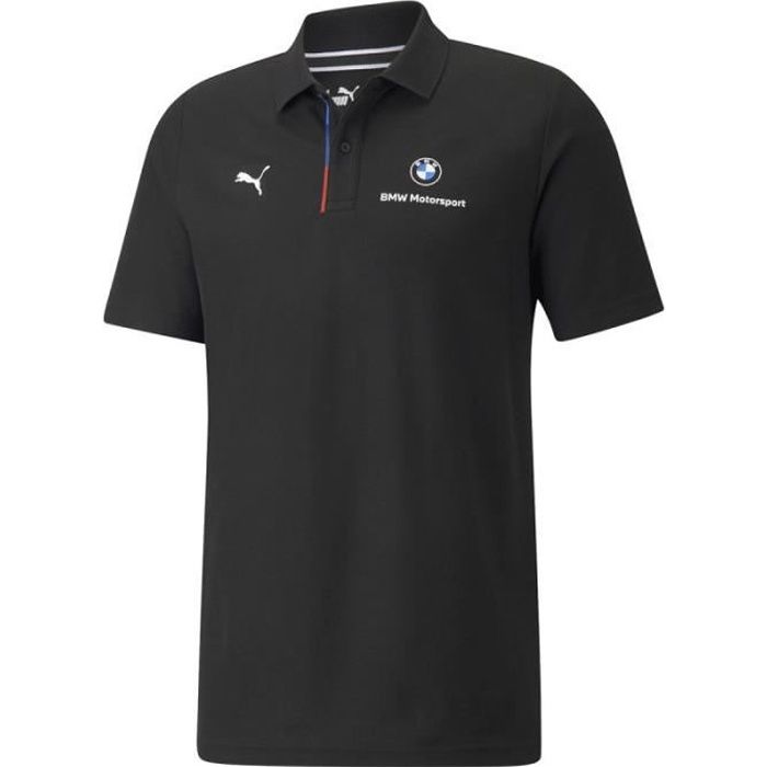 Polo Puma BMW Motorsport - Réf. 531193-01. Couleur : Noir. Détails. - Col côtelé avec ouverture. - Manches courtes. - Logo BMW M
