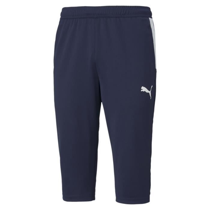 Pantalon 3/4 - Puma - Team Liga Training - Bleu marine/blanc - 100% polyester recyclé - Homme