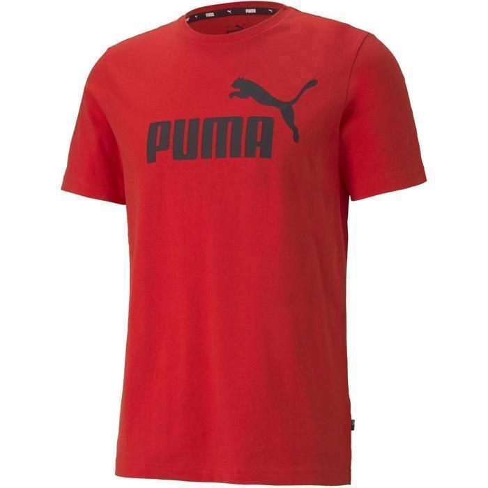 T-shirt - Puma - Essential Logo - Rouge vif - Manches courtes - Col arrondi