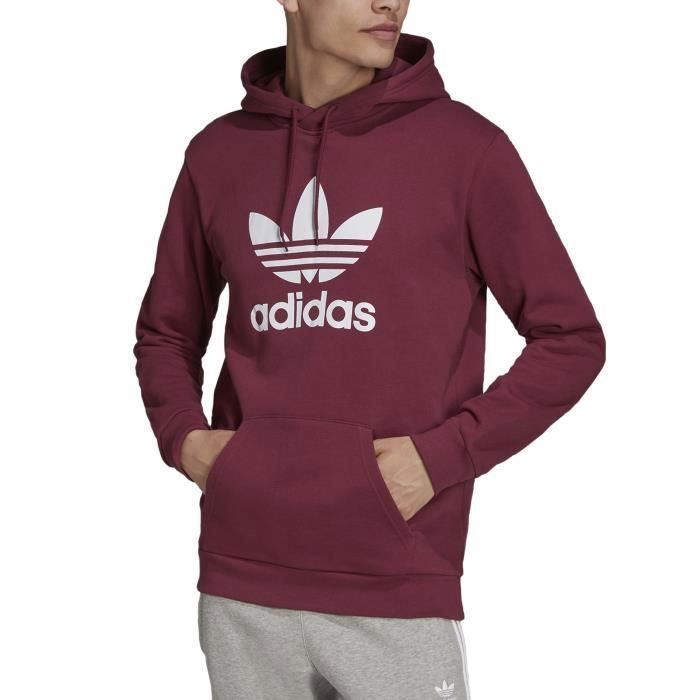 Sweat à Capuche Homme Adidas Adicolor Classics Trefoil Bordeaux - H06666