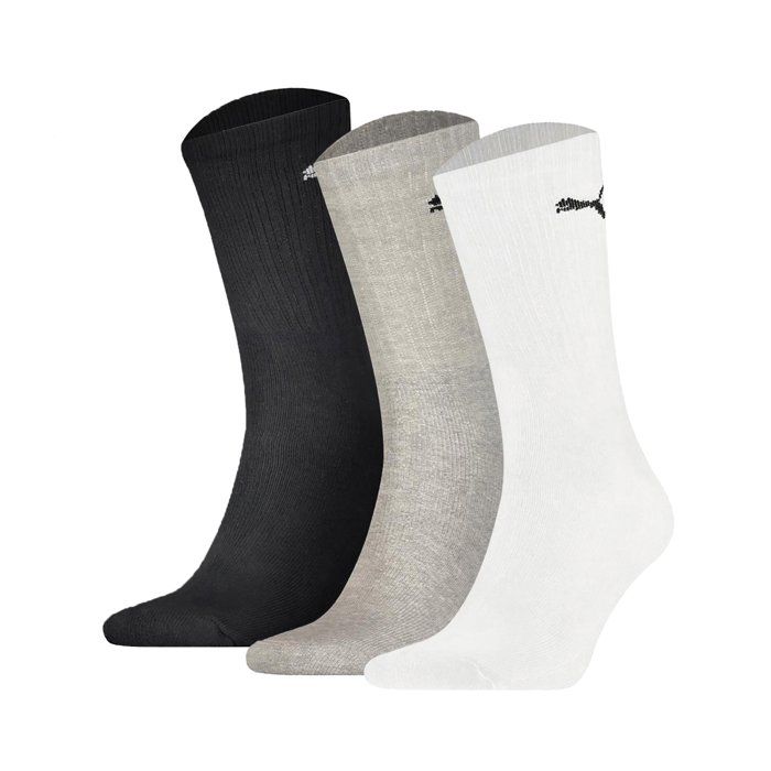 Puma Chaussettes Mixte - uni,Paquet de 3,PUMA SPORT CREW LIGHTWEIGHT 3P