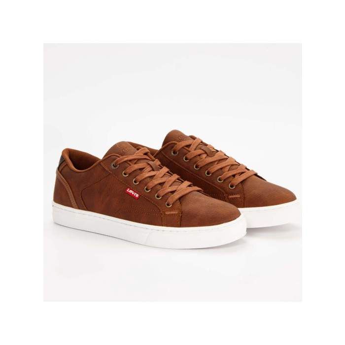 Baskets Homme - Levis Courtright - Synthétique - Marron - Fermeture Lacets