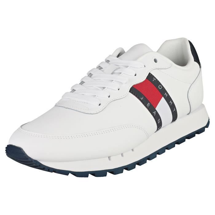 Baskets TOMMY JEANS RUNNER EM0EM00898-YBR - Homme - Cuir - Blanc