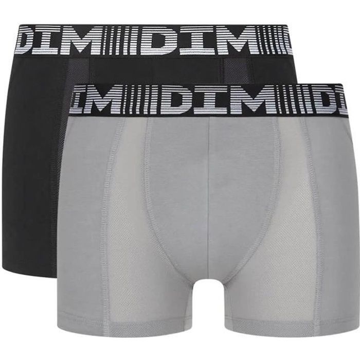 Lot de 2 Boxers Homme Coton 3D Flex Air - DIM/01N1/NOIRPERLE/02