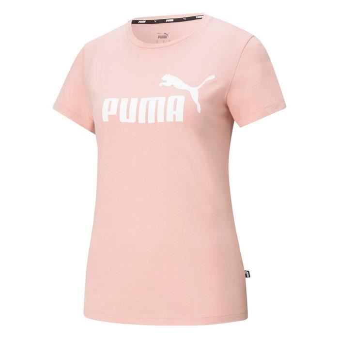 PUMA T-Shirt Ess Logo Tee Rose - Femme/Adulte