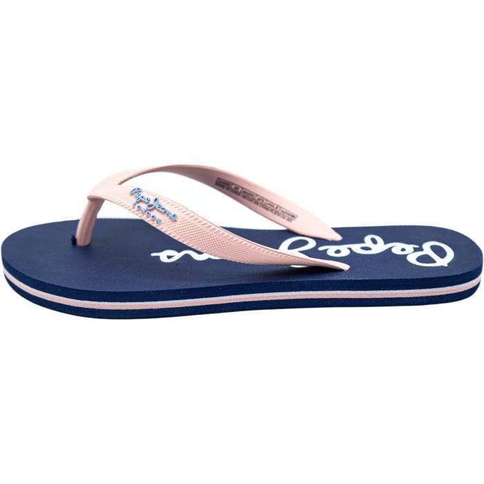 Tongs - PEPE JEANS - Bay Beach - Confortables - Semelle en caoutchouc - Couleur bleue
