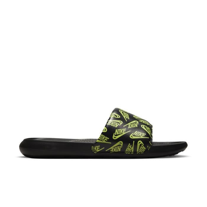 claquettes Nike Victori One Print noir / jaune homme