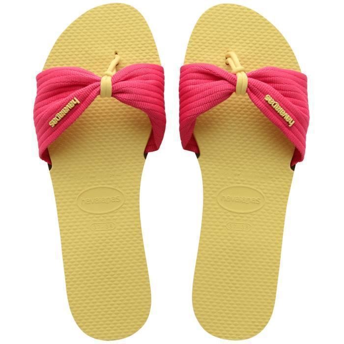 Sandales femme Havaianas You St Tropez Basic emon yellow - Marque Havaianas - Confortable et résistant à l'eau
