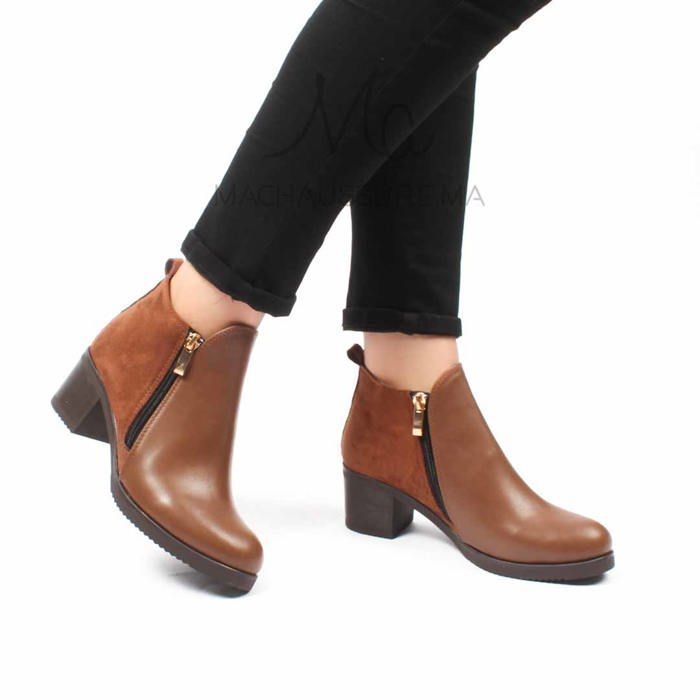 Bottines à talon - MACHAUSSURE - Elise - Cuir - Marron - Femme