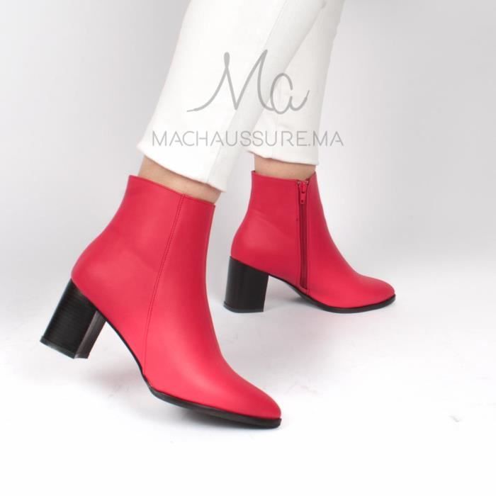 bottines en rouge