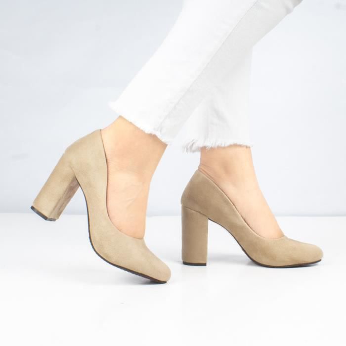 Escarpin - Classy - Beige - Talon Aiguille - Cuir