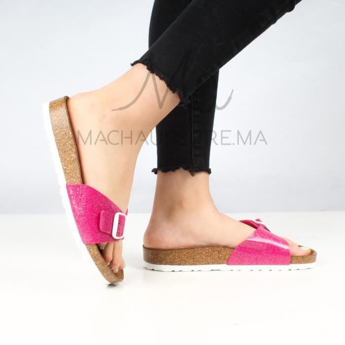 Sandale plate en Fuchsia - fuchsia