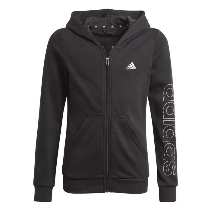 Sweat à capuche zippé ADIDAS Essentials Fullzip Hoodie Noir - Mixte/Enfant