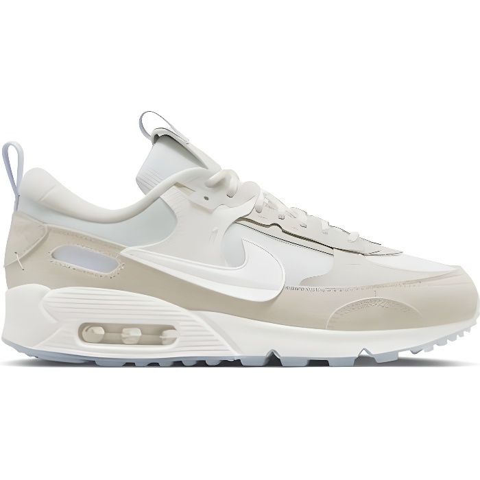 Chaussures Femme NIKE Air Max 90 Futura Creme - Dessus Synthétique - Fermeture Lacets
