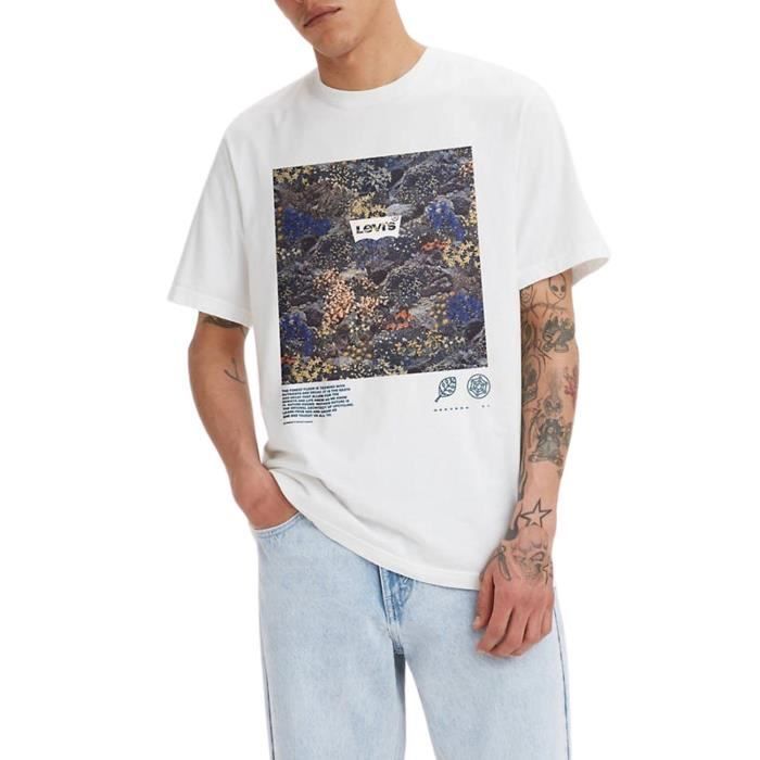 T-Shirt Levis Relaxed Fit Blanc pour Homme