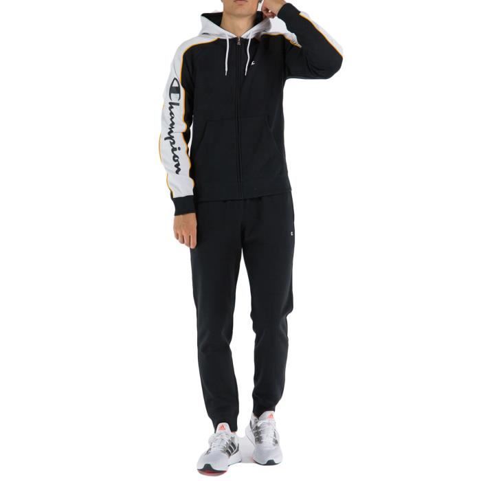 Champion Survêtement pour Homme Hooded Full Zip Suit Noir 218116-KK001