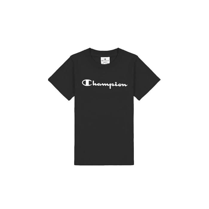 T-shirt CHAMPION Crewneck Tshirt Noir - Mixte/Enfant