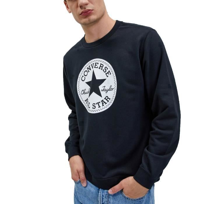 Sweat-shirt Unisex Go-To Chuck Taylor Patch - Converse - Noir - Manches longues - Col capuche