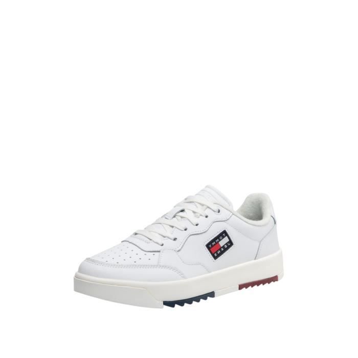 Baskets homme Tommy Jeans Ref 58810 YBR Blanc - TOMMY JEANS - Homme - Plat - Lacets - Textile