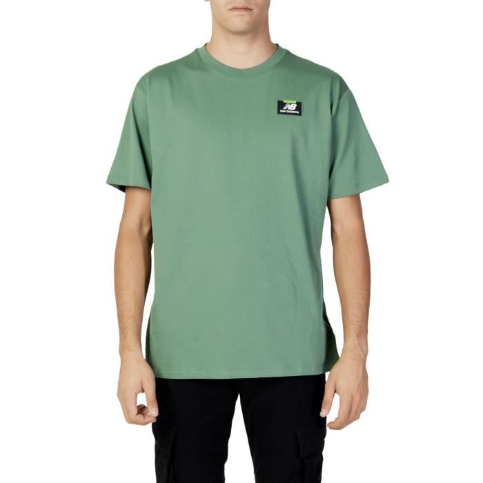 NEW BALANCE T-shirt Homme Vert Coton GR74071