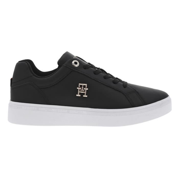 Baskets basses cuir Tommy Hilfiger noir