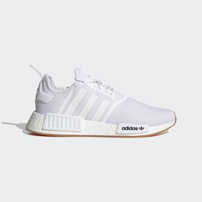 Chaussures Adidas Originals NMD R1 Primeblue Blanc pour Homme - Tige en Textile - Système de Fermeture à Lacets