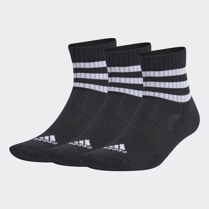 Chaussettes - ADIDAS - Lot de 3 paires - Noir - Coton/Polyester recyclé - Mi-hautes
