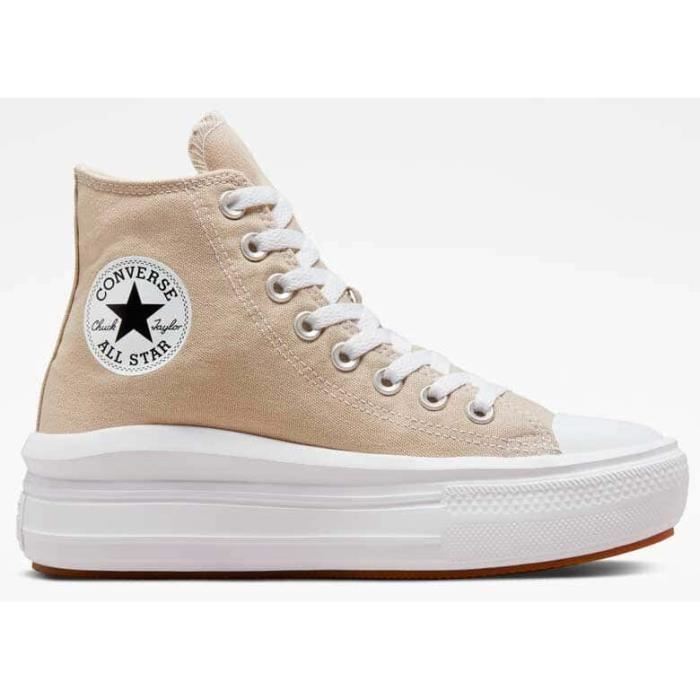 Baskets - CONVERSE - Chuck Taylor All Star Move - Beige - Mixte - Lacets