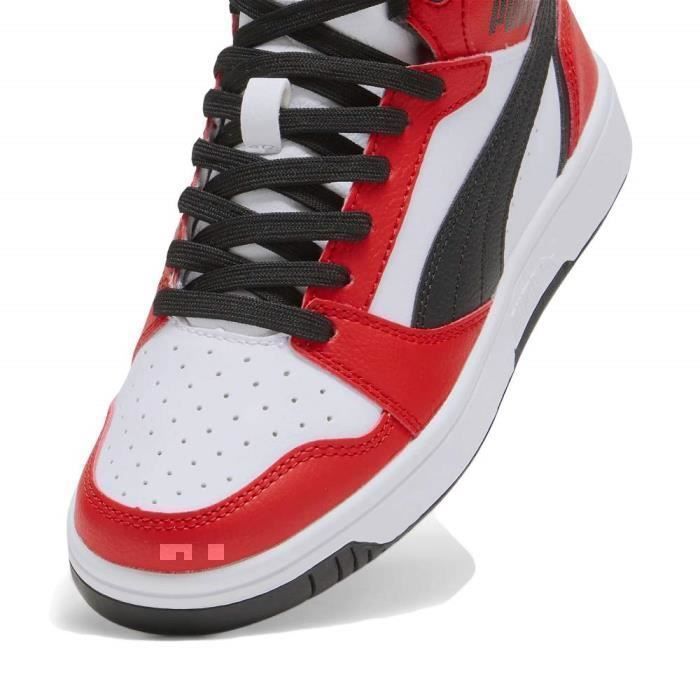 Chaussures Enfant - Puma - Rebound V6 Mid Jr - Blanc - Lacets - Synthétique - Marjane Mall - Image 3