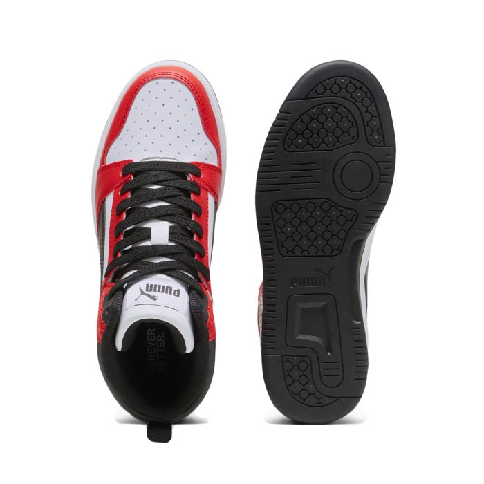 Chaussures Enfant - Puma - Rebound V6 Mid Jr - Blanc - Lacets - Synthétique - Marjane Mall - Image 5