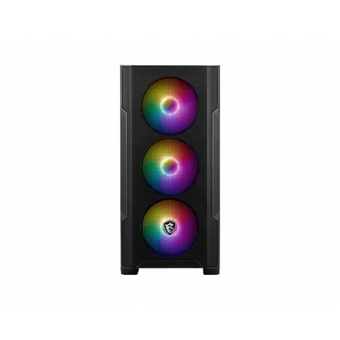 Boîtier PC MSI MAG FORGE M100A - Micro Tower - Noir, Transparent - 3x 120 mm avant, 1x 120 mm arrière